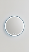 Miroir rond intelligent bleu ardoise accentué